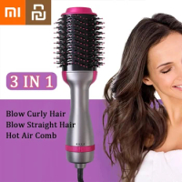 Youpin Xiaomi 3 In 1 Hot Air Comb Styling Comb for Straight Curly Electric Hot Air Brush Heating Comb Hair Straightening Brush