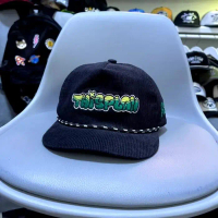 Topi Rope Hat Corduroy Classic Cap Topi Snapback Topi Corduroy Hitam - Thisplan Bordir Hijau