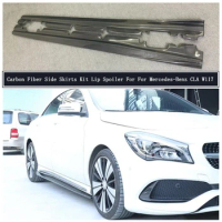 Carbon Fiber Side Body Skirts Kit Lip Trim Spoiler For Mercedes-Benz CLA W117 CLA43 180 200 220 260 2014-2019 Car Accessories