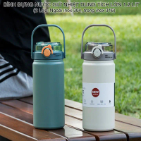 Bình giữ nhiệt 2 lớp bằng inox 316, dung tích 1.2 Lít kèm ống hút, có nhiều màu cho khách lựa chọn