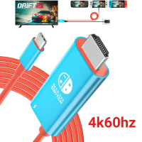 games-สายอะแดปเตอร์สวิตช์นินเทนโด Type-C พร้อมสายสะท้อนหน้าจอ HDMI 4k30hz สำหรับโทรศัพท์มือถือและคอม