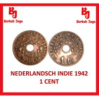Uang Kuno Coin Nederlandsch Indie 1942 Indonesia 1 Cen Koin Kuno
