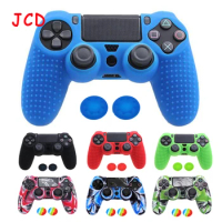 JCD Silicone Camo Protective Skin Case For Sony PS4 DS4 Pro Slim Controller Thumb Grips Joystick Caps