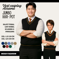 Rompi Heri Poter Jumbo List Kuning / Vest Rajut Korea Pria Big Size XXL 3XL NOSHFashion