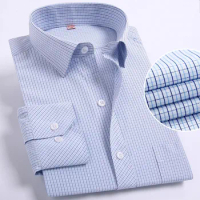 mens shirts casual oversized shirt 5XL 6XL 7XL 8XL men's shirt with long sleeves slim fit clothes striped shirt camisa masculina