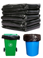 垃圾袋/清潔袋/塑料袋 超大垃圾袋加厚黑色大號平口商用塑料袋大碼餐飲物業環衛90x100cm【CM15040】