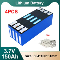 4pcs 3.7V 141Ah 150Ah NMC Electric Vehicle Lithium Battery Rechargeable DIY12V 24V For Electric Motorcycle Car RV Energy Storage