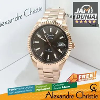 JAM PRIA ALEXANDRE CHRISTIE CLASSIC STEEL ORIGINAL ROSE GOLD DIAL BROWN 5007 AC 5007 AC5007 ACF5007 