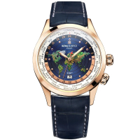 【ROYAL Elastics】世界地圖立體浮雕彩繪GMT機械錶