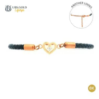 UBS Gold Gelang Tali Emas Irene - Agp1765k - 8k Adj(16-21cm)-HITAM