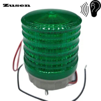 Zusen TB5051-G-J with Buzzer Green Color Signal lamp Warning Light 12V 24V 220V LED Small Flashing Light