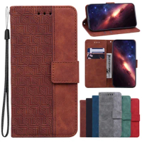 For Google Pixel 7A 6 6a Pro Case Leather Plaid Embossed Phone Case On Google Pixel 7 Pro Case Flip Magnetic Wallet Card Cover
