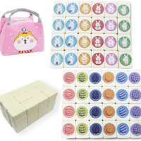 Easter Party Games Seaside Escape Game Blocks Mahjong Sets with 49 Tiles 36mm Easter Eggs Rabbit Games
