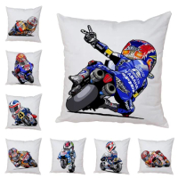 Peach Skin Cartoon Sport Motorcycle Cushion Cover Mobile Bike Pillow Covers Pillow Case for Sofa Home Car Pillowcase