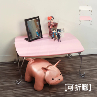 BuyJM 免組裝貓腳造型亮面折疊和室桌70x50公分(茶几桌/折疊桌/矮桌/床上桌)