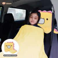 Balmut bantal selimut traveling anak bayi motif dino warna kuning bahan premium karakter dinosaurus 