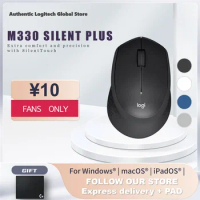 Logitech M330 SILENT PLUS Wireless Mouse, 2.4GHz with USB Nano Receiver, 1000 DPI Optical Tracking,Compatible with PC,Mac,Laptop