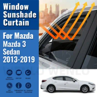 For Mazda 3 Sedan BM 2013-2019 Rear Side Window Sun Shade Visor Car Sunshade Accessories Front Windshield Mesh Vehicle Curtain
