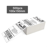 Kertas Label Barcode Direct Thermal Lipat isi 500pcs 100x150mm
