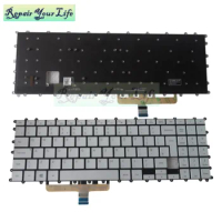 UK KR Backlight Keyboard For Samsung Galaxy Book Flex NP950XCJ-X01 15.6 GB British Korean Silver Keycaps Replacement Keyboards