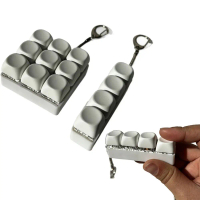 Kompak 4/9Keys Mainan Fidget papan kunci Menyenangkan Boleh ditanggalkan Fidget jari Clicker Keychai