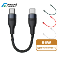66W Short USB C Cable 0.25M Type-C To Type C Fast Charging Wire Cord For Samsung Xiaomi Huawei Portable Power Bank Cable