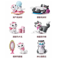 Whole Set 6 Box Miniso Disney Cat Series Blind Box Original Disney Marie Cat and Lucifer Cat Action Figure Toys Gifts for Kids