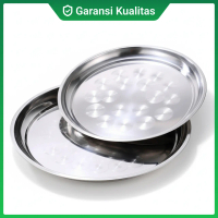 Nampan Bulat Stainless Steel Anti Karat Diameter 30/40/50 cm Baki Bulat Kualitas Tinggi untuk Rumah 