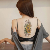 Sunflower Tattoo Sticker Waterproof Long-lasting Flower Arm Ins Style Back Leg Arm Abdomen Scar Cove
