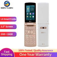 Original LG X100 Smart Folder 4G LTE Mobile Phone 3.3'' 2GB RAM 16GB ROM 4.9MP Camera CellPhone WiFi FM Radio Android SmartPhone