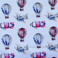 50x110cm Hydrogen balloon aircraft cotton Fabric Patchwork Tissue Kid Home Textile Sewing Doll Dress Curtain