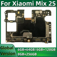 Motherboard for Xiaomi Mi Mix 2S, Unlocked Main Printed Circuit Board, 64GB, 128GB, 256GB, with Google Playstore Installed