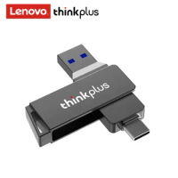 Lenovo Thinkplus MU251 USB 3.2 Type C Flash Drive 32GB 64GB 128GB 256GB OTG Type-C Dual-port U Disk Rotatable Metal USB Stick