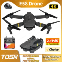 TOSR E58 Mini Hight Hold Mode Quadcopter Professional RC Drone Foldable Arm HD Camera Aerial Photography Helicopter Gift RC Toy