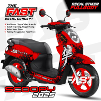 Decal Scoopy 2025 Full Body HAYABUSA Lis Variasi Stiker Honda Scoopy 2025 Variasi Keren Striping Sco