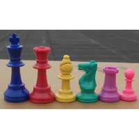 Multi Colors 17Pcs Resin Chess Pieces 2 Pcs Queen Chess Pieces Standard Match Chess Set 97mm King Chessman Without Chess Board