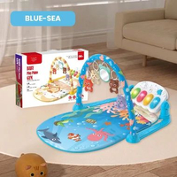 LC - DENO Baby Playgym Piano Multi-Fungsional Rattle Playmat Sensori Playmat Bayi Motif Karakter Pla