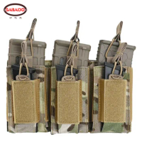 Tactical Molle Magazine Pouches 5.56 Open-Top 9mm Magazine holder,Rifle Pistol 6 Mag Pouch for M4 M16 Glock 1911