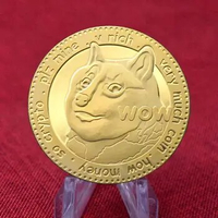 1Oz Micro Gold/Silver/Copper Dogecoin Commemorative Coin Cute Dog Pattern To The Moon Dog Year Collection Coins Virtual Currency