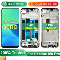 6.4" Super AMOLED For Realme 8 4G RMX3085 LCD Display Touch Screen Digitizer For Realme 8 Pro RMX308