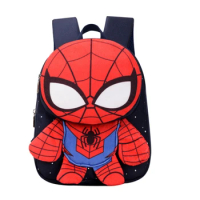 Disney Spiderman Backpacks Super Heroes Student School Bag Cartoon 3d Stereo Kindergarten Backpack Children's Travel Bag Gift