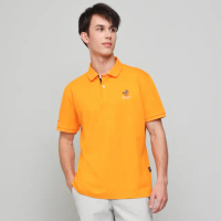 【oillio 歐洲貴族】男裝 短袖休閒POLO衫 商務POLO 刺繡 彈力透氣(黃色 法國品牌)