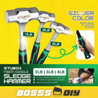 TUOCHI 2LB 3LB 4LB Silver Sledge Hammer Fiber Handle Octagonal Hammer Heavy Duty Tool Breaking Stone