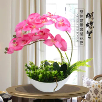 Phalaenopsis simulation Flower Bonsai suit artificial orchid bonsai living room table decoration indoor decoration flowers