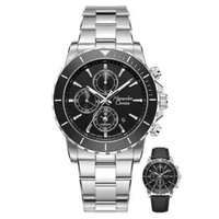 Alexandre Christie AC 6141 MC Limited Edition Anniv 25Thn Silver Dial Black
