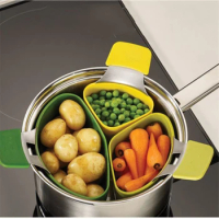 3 Pcs/Set Steamer Basket Silicone Steam Cooker Instant Pot Accessories for Cooking Vegetable Kitchen Tool
