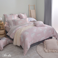 英國Abelia 懶懶貓 雙人天絲木漿四件式兩用被床包組 - (共兩色) - 粉色