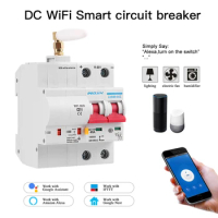 WiFi DC Smart Circuit Breaker overload short circuit protection with Alexa google home for Smart Home