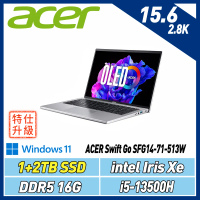 【改機升級】ACER Swift GO SFG14-71-513W 銀(i5-13500H/16G/1+2TB)