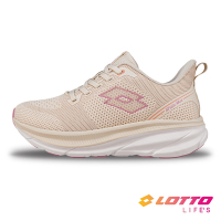 【LOTTO 義大利】女 SFIDA MAX 輕量極避震飛織跑鞋 (燕麥色-LT4AWR5991)
